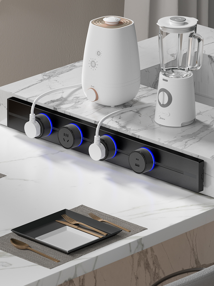 The power track socket(Rail sockets) : a flexible and convenient power solution